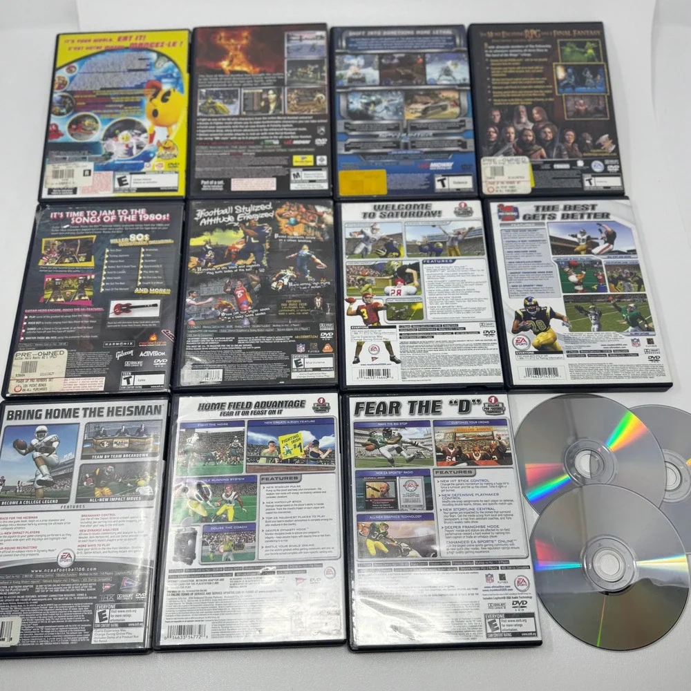 Sony PlayStation 2 PS2 Game Lot of 15 NCAA NFL Street Mortal‎ Kombat Pac-Man